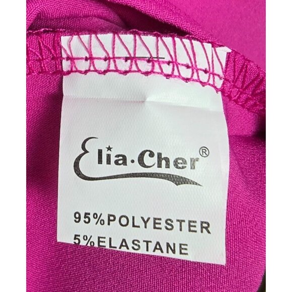 New Elia-Cher Pink Women's Deep V Neck Adjustable Spaghetti Straps Dress Size S - Picture 8 of 9